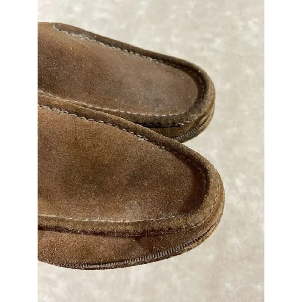 Gravati 16063 Mens Slip On Loafer Moccasins Suede‎ Brown Leather Size 10 Medium